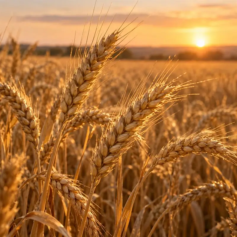Espigas de trigo dorado al atardecer